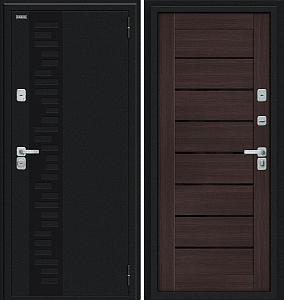 Товар Дверь Браво Thermo Техно Декор-2 Букле черное/Wenge Veralinga DIS006772
